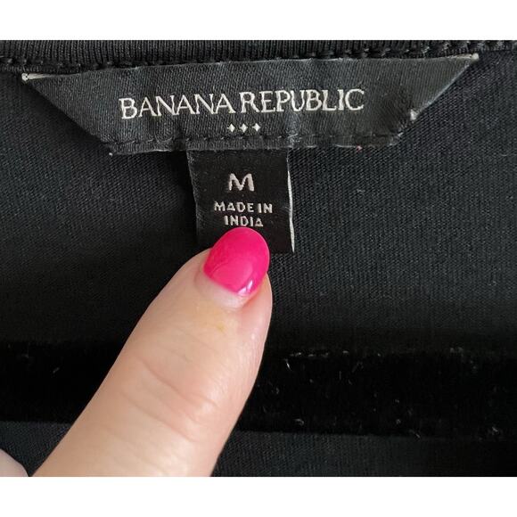 BANANA REPUBLIC Women's Black Organic 100% Cotton V Neck Midi Dress Sz M - Picture 8 of 12